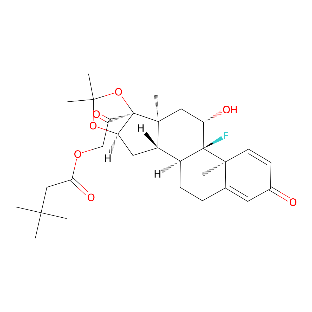 Triamcinolone Hexacetonide molecular structure, CAS 5611-51-8