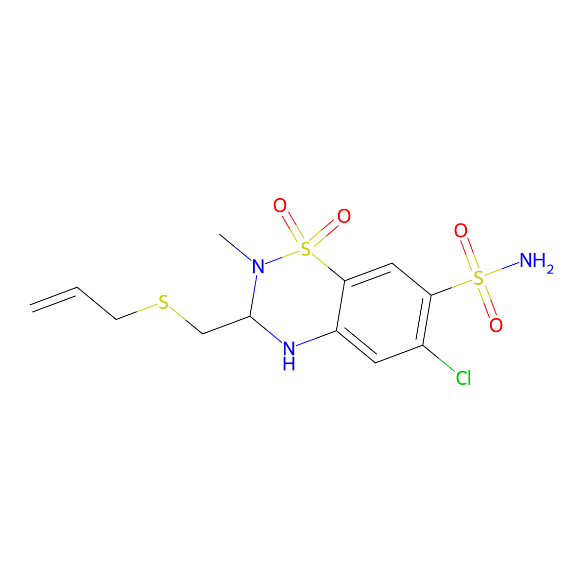 Methalthiazide molecular structure, CAS 5611-64-3