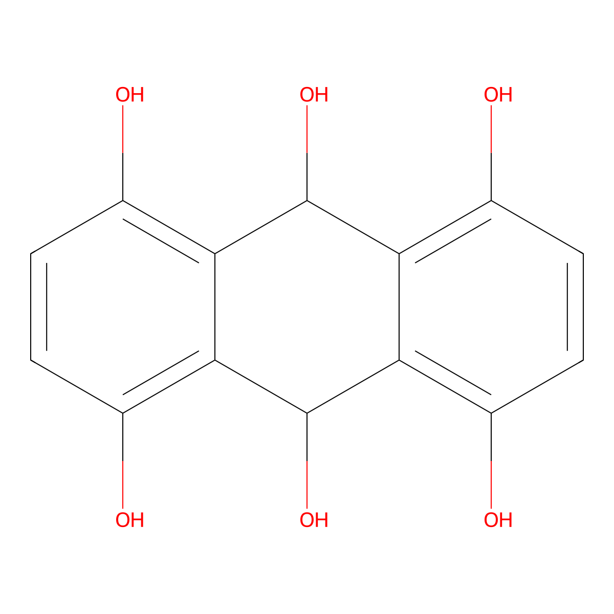 9,10-Dihydroanthracene-1,4,5,8,9,10-hexol molecular structure, CAS 56113-25-8