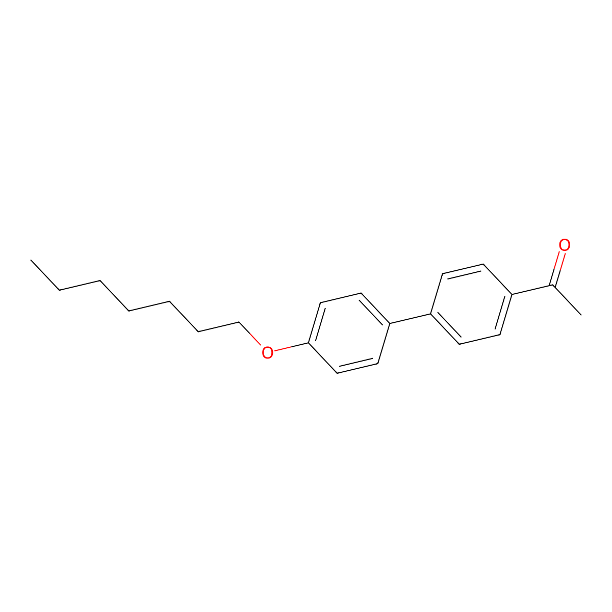 1-[4'-(Heptyloxy)[1,1'-biphenyl]-4-yl]ethan-1-one molecular structure, CAS 56117-26-1