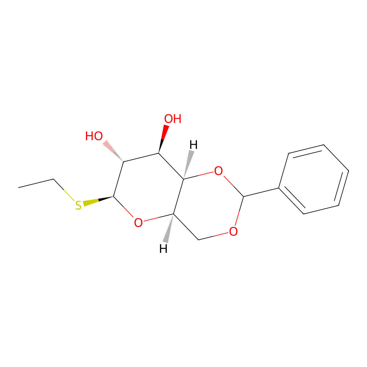 Ethyl 4,6-O-benzylidene-1-thio-beta-D-galactopyranoside molecular structure, CAS 56119-28-9