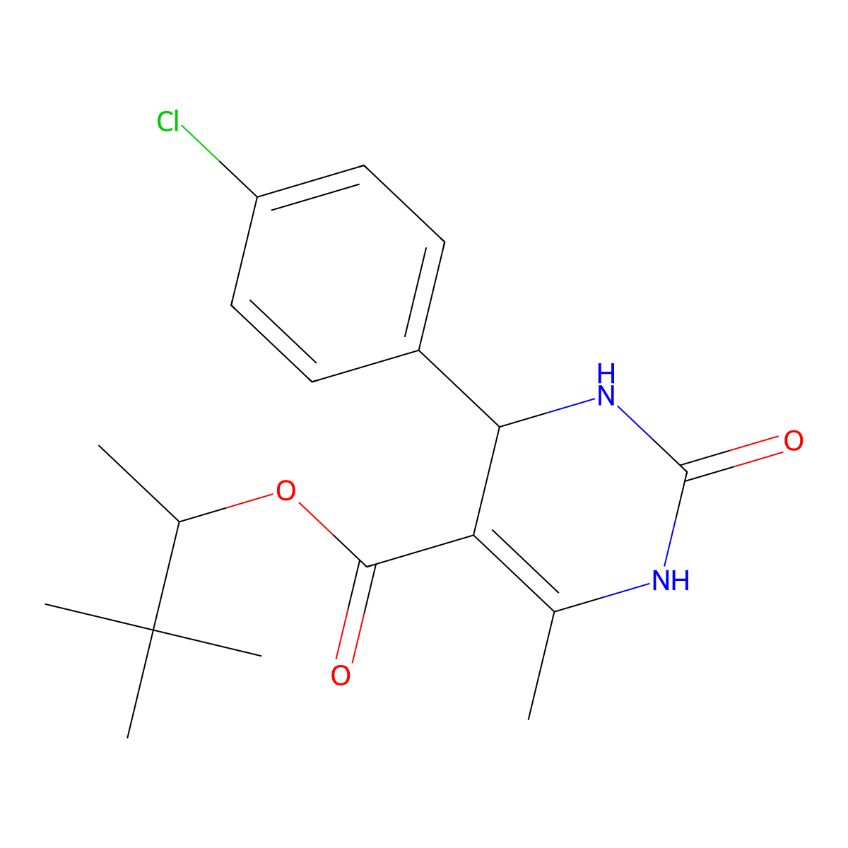 1,2,2-Trimethylpropyl 4-(4-chlorophenyl)-6-methyl-2-oxo-1,2,3,4-tetrahydro-5-pyrimidinecarboxylate molecular structure, CAS 5612-08-8