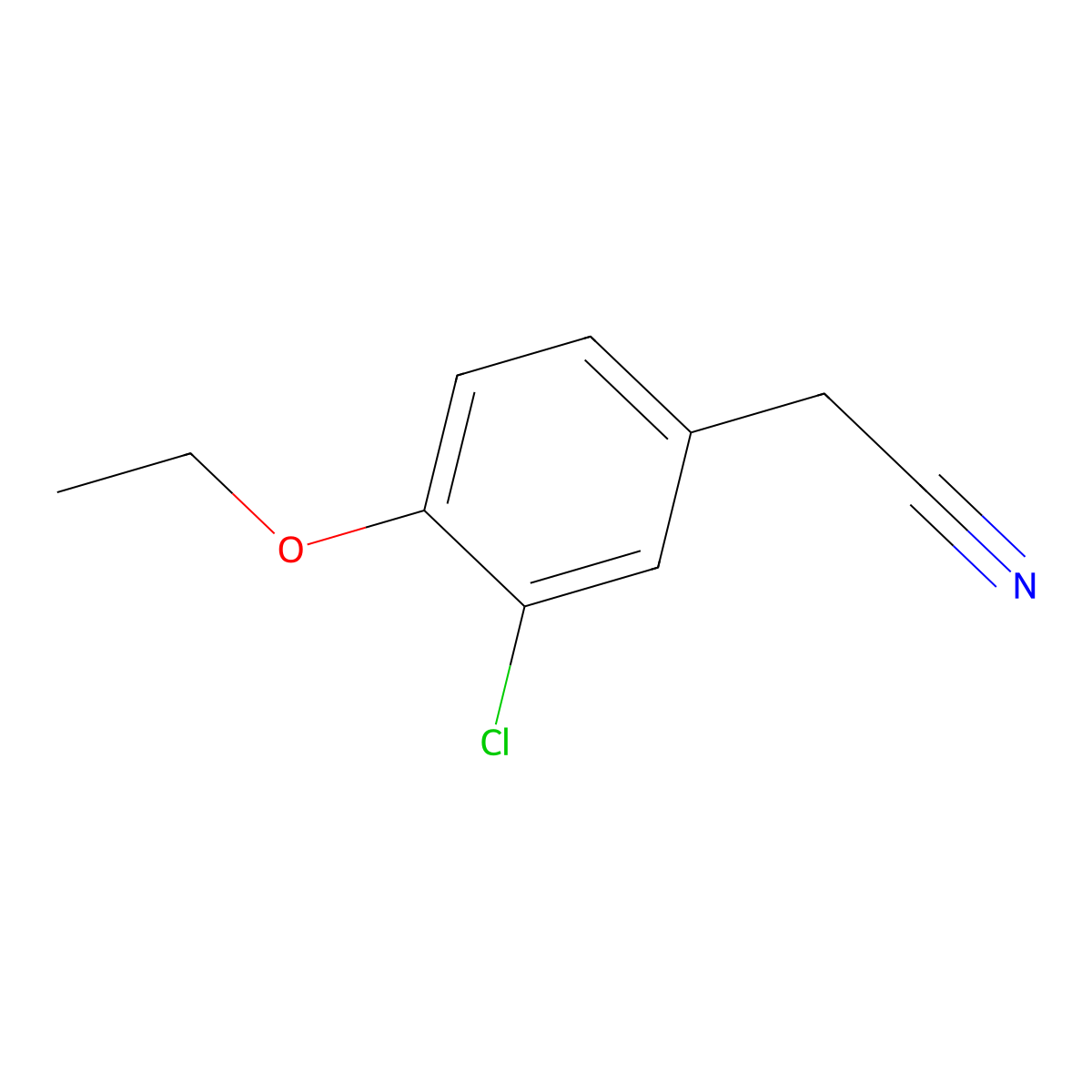 2-(3-Chloro-4-ethoxyphenyl)acetonitrile molecular structure, CAS 56122-33-9