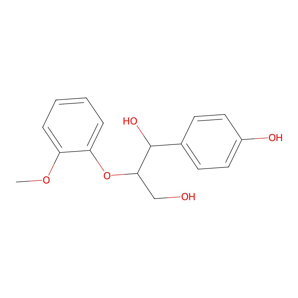 1-(4-Hydroxyphenyl)-2-(2-methoxyphenoxy)propane-1,3-diol molecular structure, CAS 56122-34-0