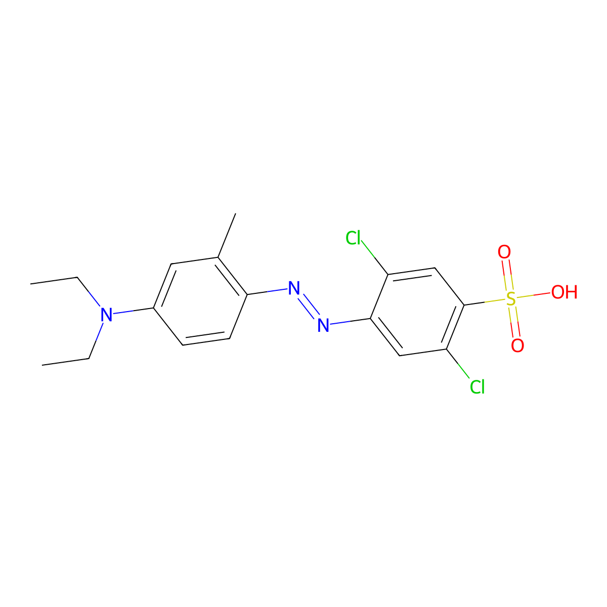 2,5-Dichloro-4-((4-(diethylamino)-o-tolyl)azo)benzenesulphonic acid molecular structure, CAS 56125-08-7