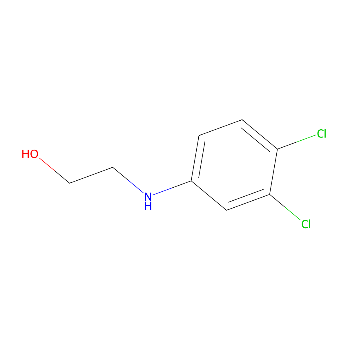 2-[(3,4-Dichlorophenyl)amino]ethan-1-ol molecular structure, CAS 561277-07-4