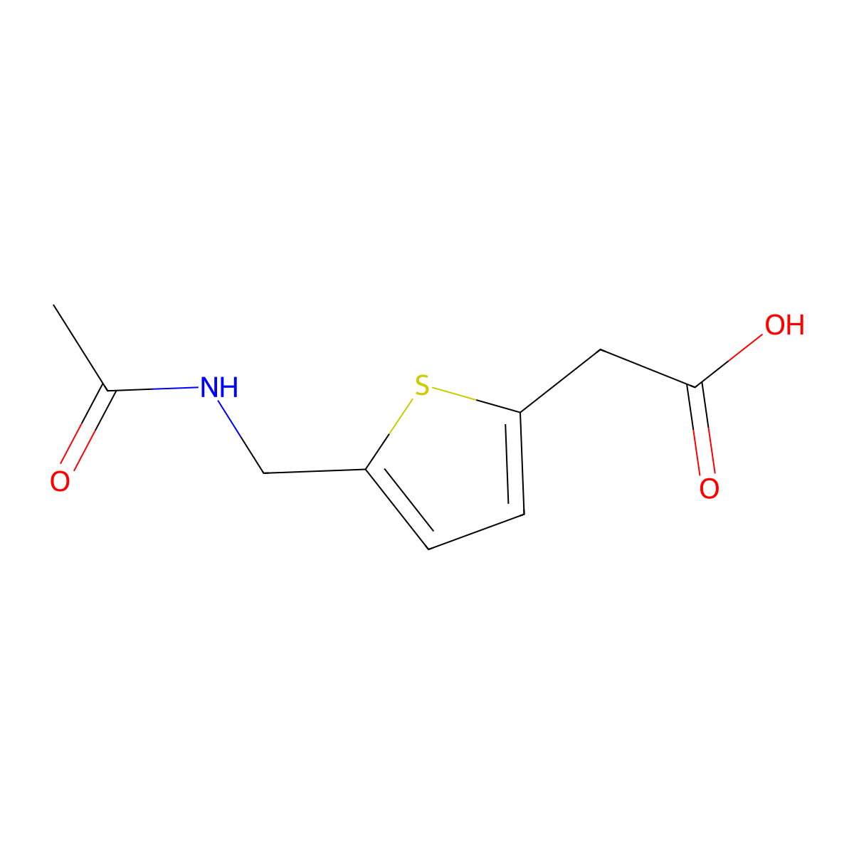 2-[5-(Acetamidomethyl)thiophen-2-yl]acetic acid molecular structure, CAS 56129-85-2