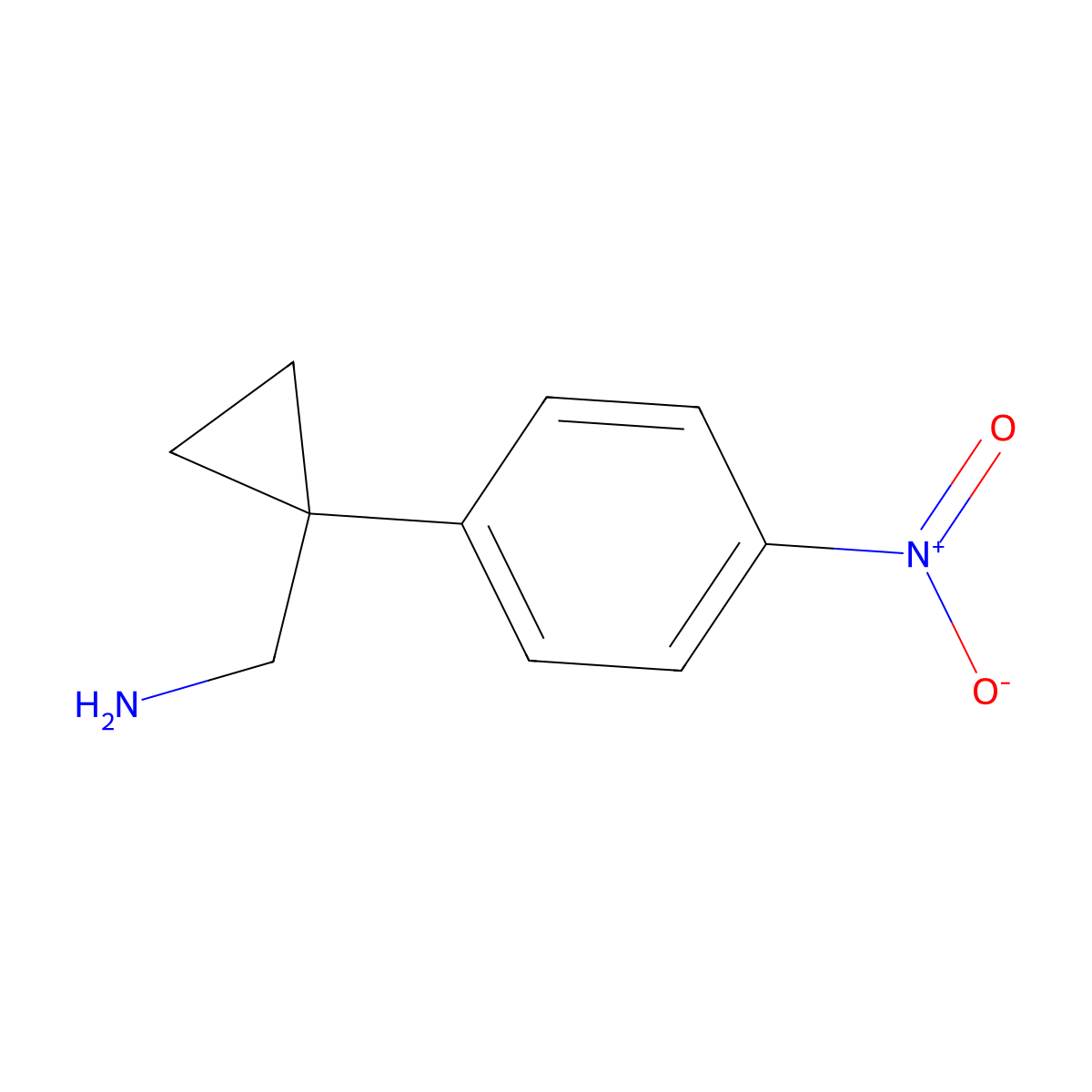 [1-(4-Nitrophenyl)cyclopropyl]methanamine molecular structure, CAS 561297-86-7