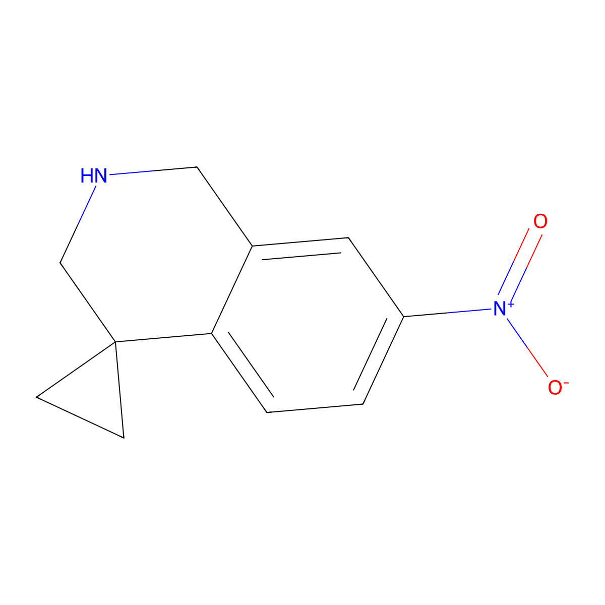 7'-nitro-2',3'-dihydro-1'H-spiro[cyclopropane-1,4'-isoquinoline] molecular structure, CAS 561297-87-8