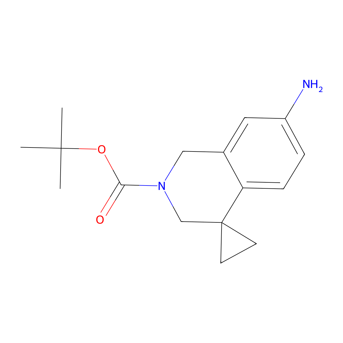 tert-butyl 7'-amino-1'H-spiro[cyclopropane-1,4'-isoquinoline]-2'(3'H)-carboxylate molecular structure, CAS 561297-88-9
