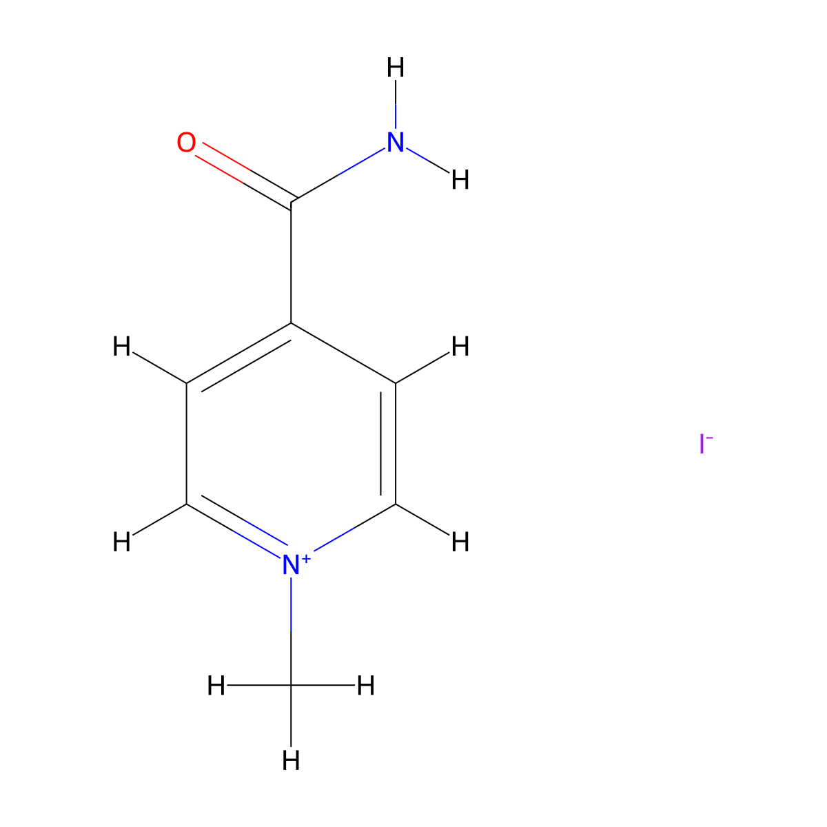 4-Carbamoyl-1-methylpyridin-1-ium iodide molecular structure, CAS 5613-08-1