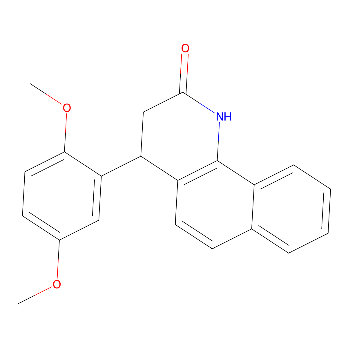 4-(2,5-dimethoxyphenyl)-3,4-dihydrobenzo[h]quinolin-2(1H)-one molecular structure, CAS 5613-92-3