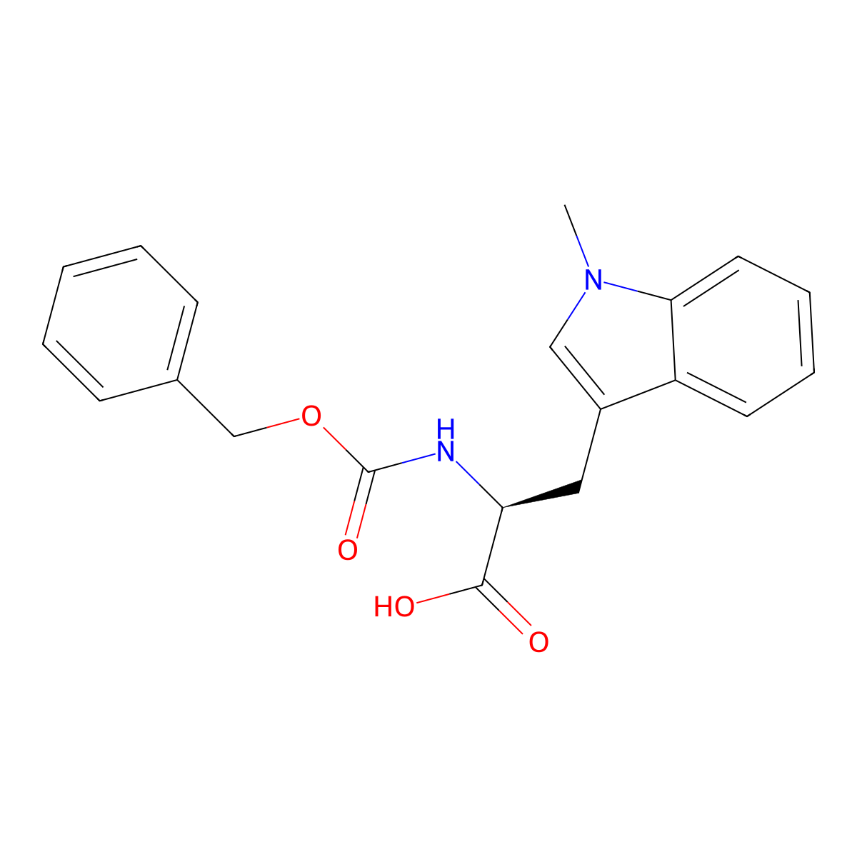 (2S)-2-{[(benzyloxy)carbonyl]amino}-3-(1-methyl-1H-indol-3-yl)propanoic acid molecular structure, CAS 561303-25-1