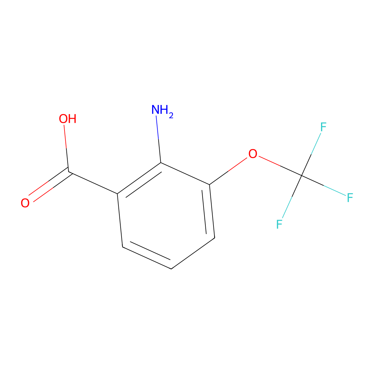 2-amino-3-(trifluoromethoxy)benzoic Acid molecular structure, CAS 561304-41-4