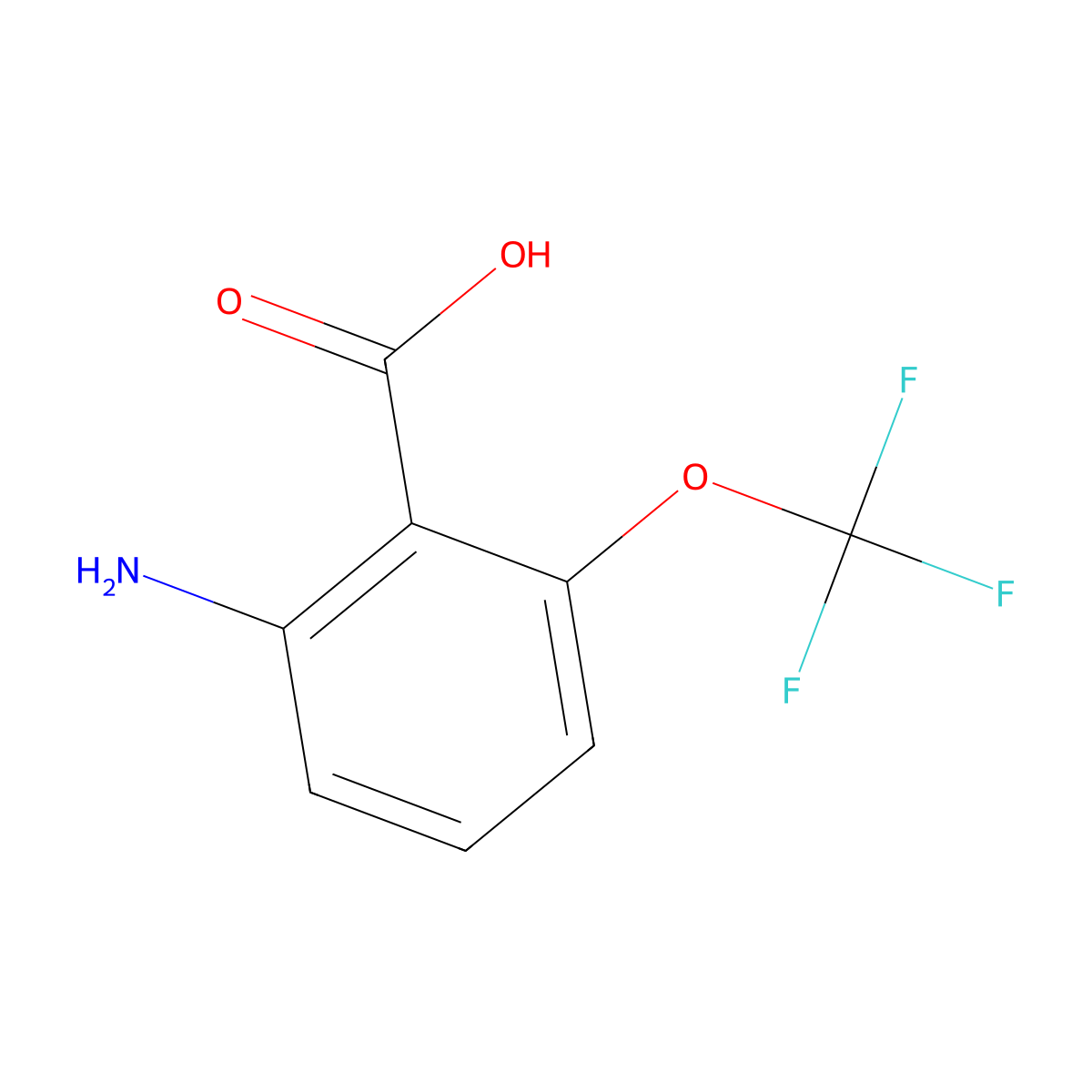 2-amino-6-(trifluoromethoxy)benzoic Acid molecular structure, CAS 561304-48-1