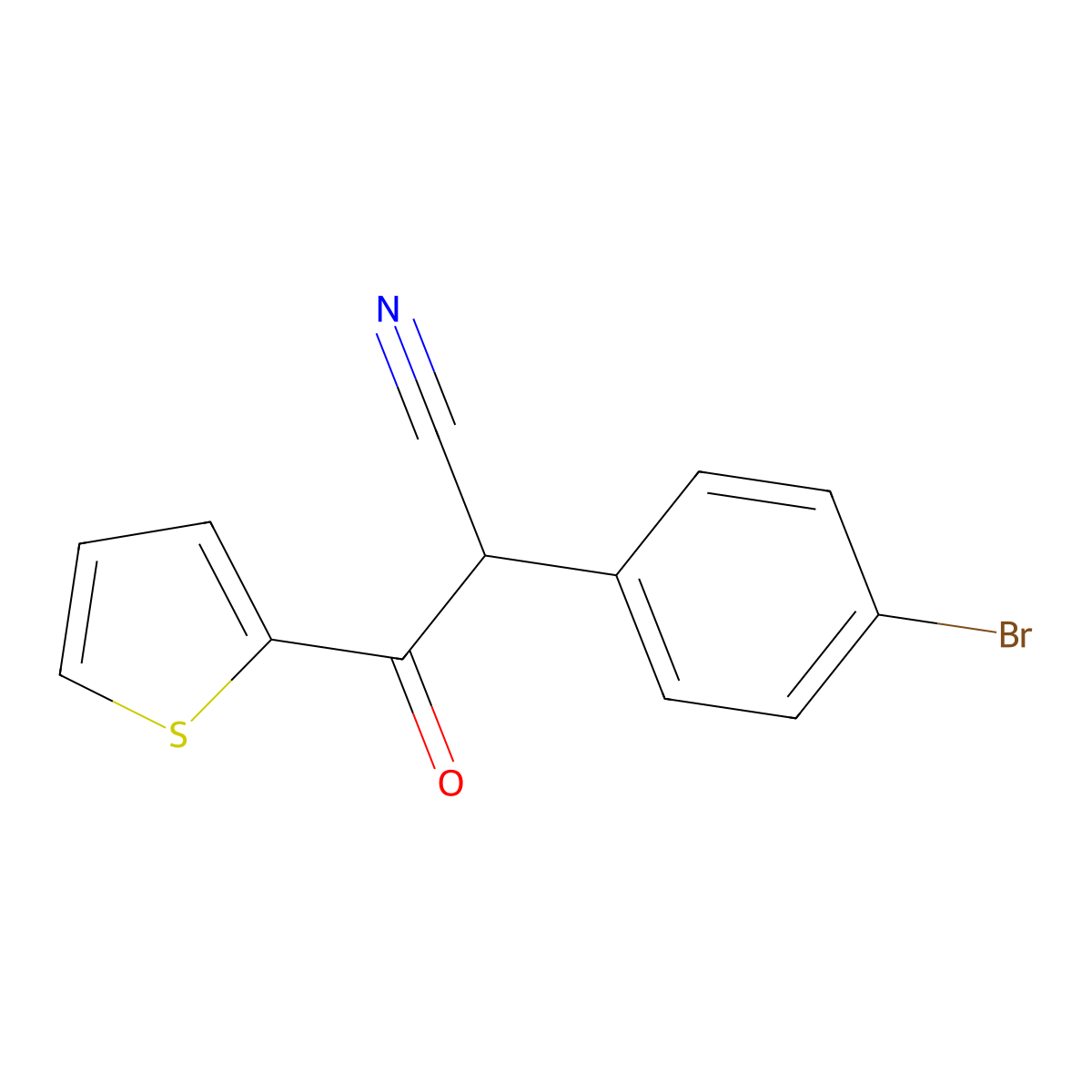 2-(4-Bromophenyl)-3-oxo-3-(thiophen-2-yl)propanenitrile molecular structure, CAS 561305-83-7