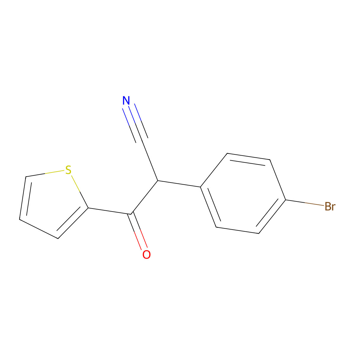 2-(4-Bromophenyl)-3-oxo-3-(thiophen-2-yl)propanenitrile molecular structure, CAS 561305-83-7