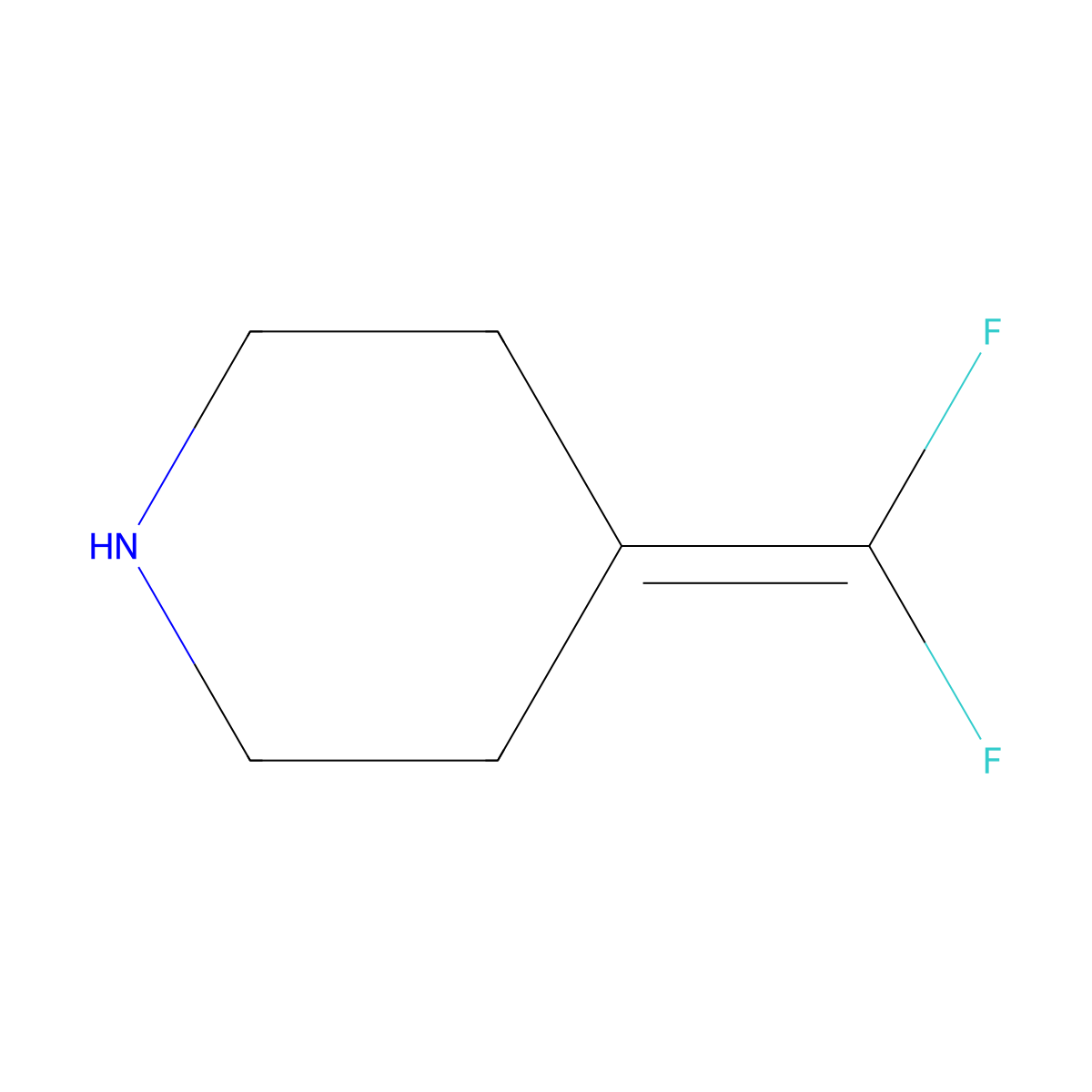 4-(Difluoromethylidene)piperidine molecular structure, CAS 561307-32-2