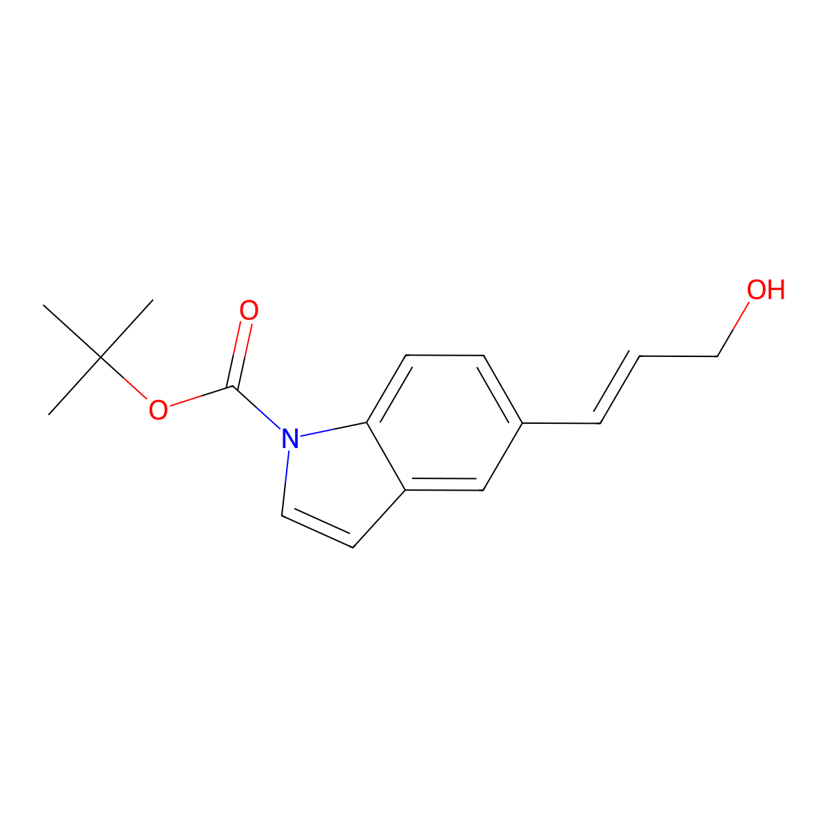 1h-Indole-1-carboxylic acid,5-(3-hydroxy-1-propenyl)-,1,1-dimethylethyl ester molecular structure, CAS 561307-72-0