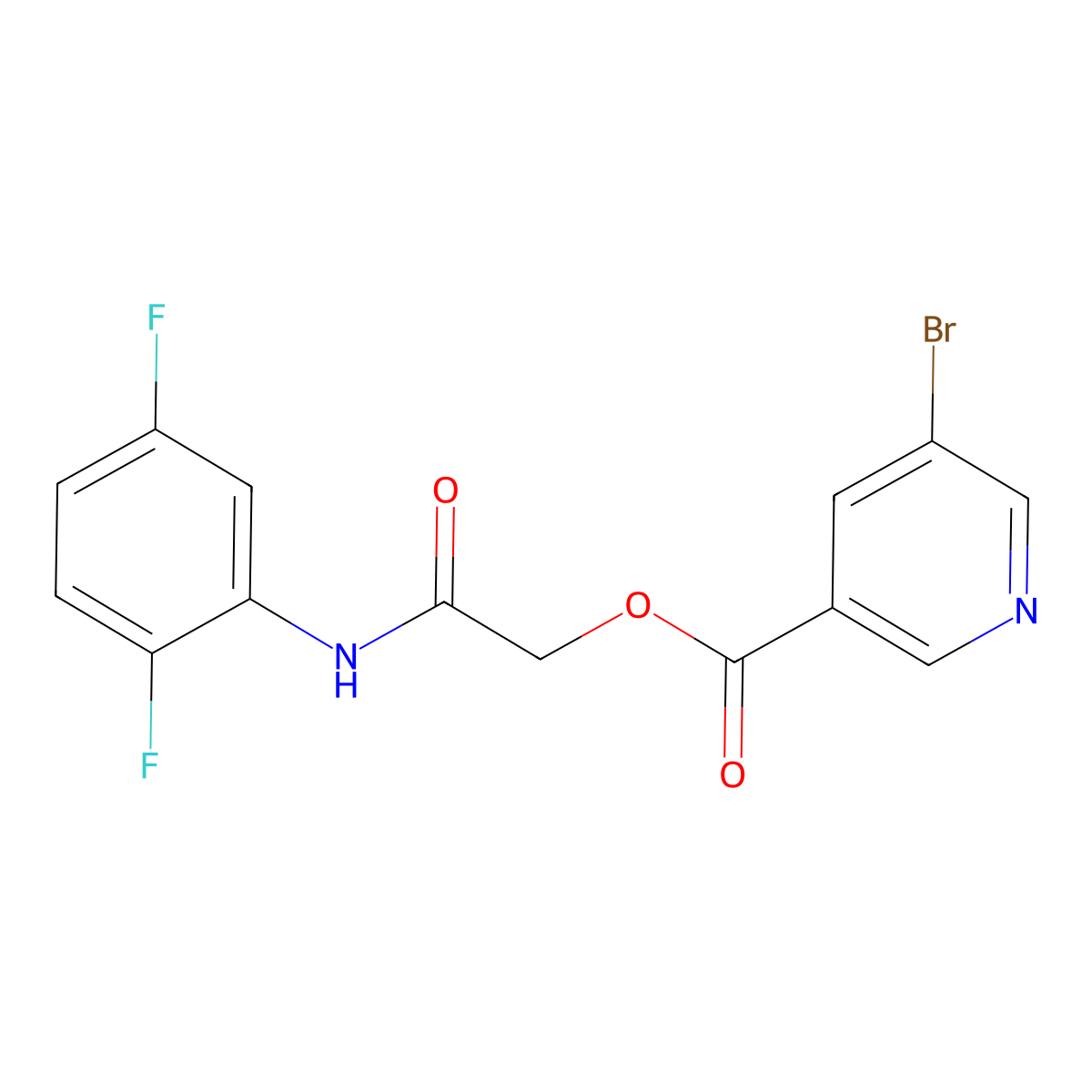2-[(2,5-Difluorophenyl)amino]-2-oxoethyl 5-bromopyridine-3-carboxylate molecular structure, CAS 561309-11-3
