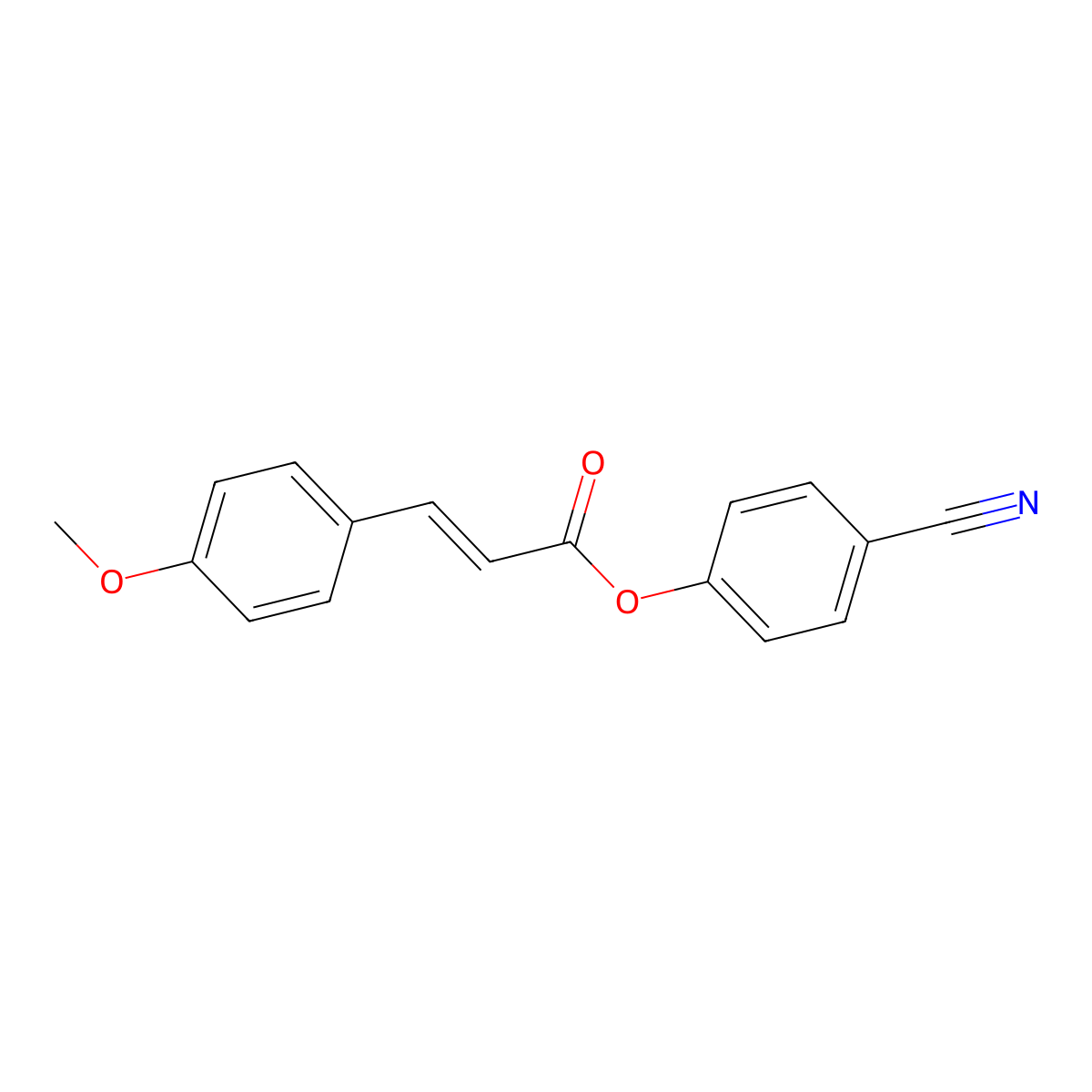 2-Propenoic acid, 3-(4-methoxyphenyl)-, 4-cyanophenyl ester molecular structure, CAS 56131-62-5