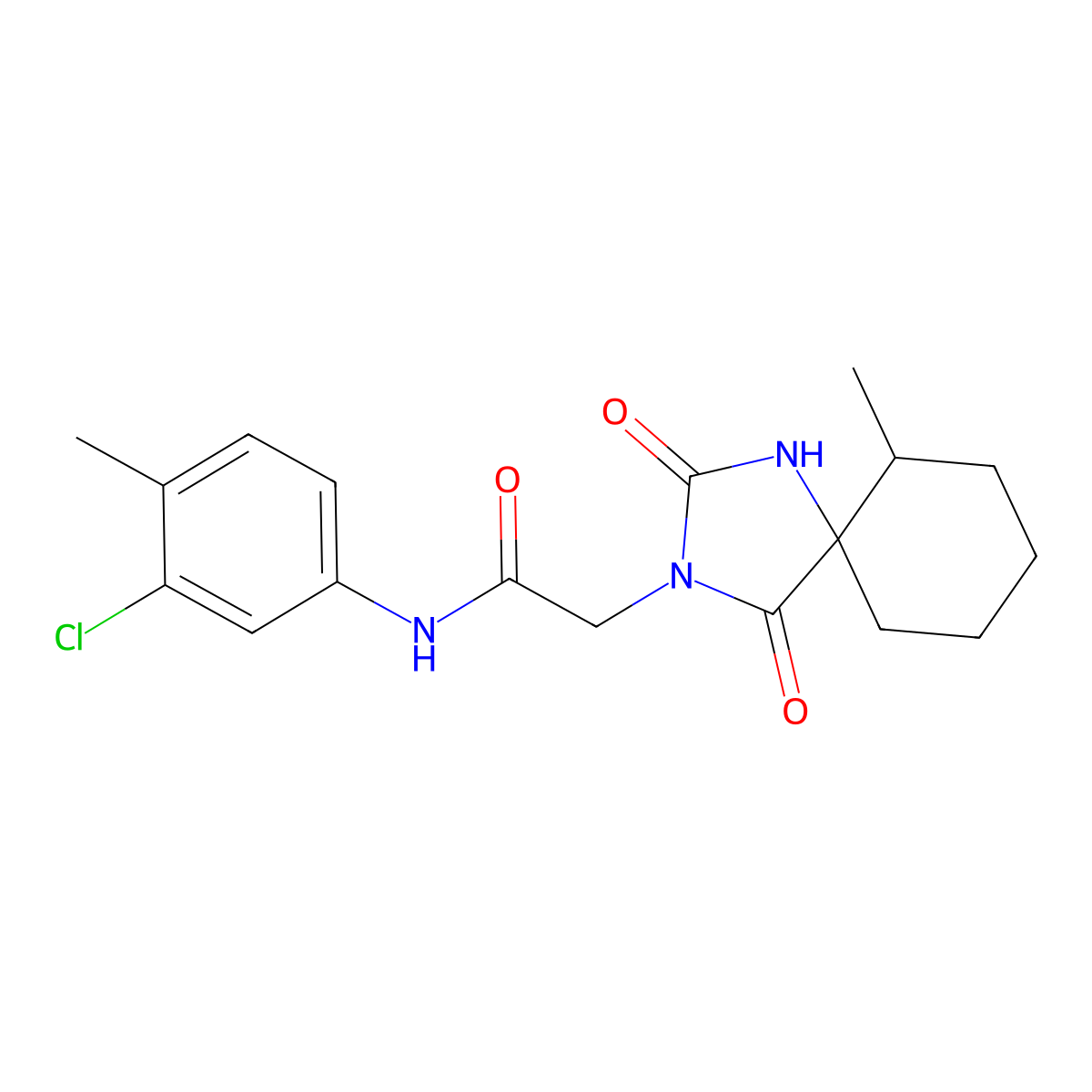 N-(3-chloro-4-methylphenyl)-2-{6-methyl-2,4-dioxo-1,3-diazaspiro[4.5]decan-3-yl}acetamide molecular structure, CAS 561313-49-3