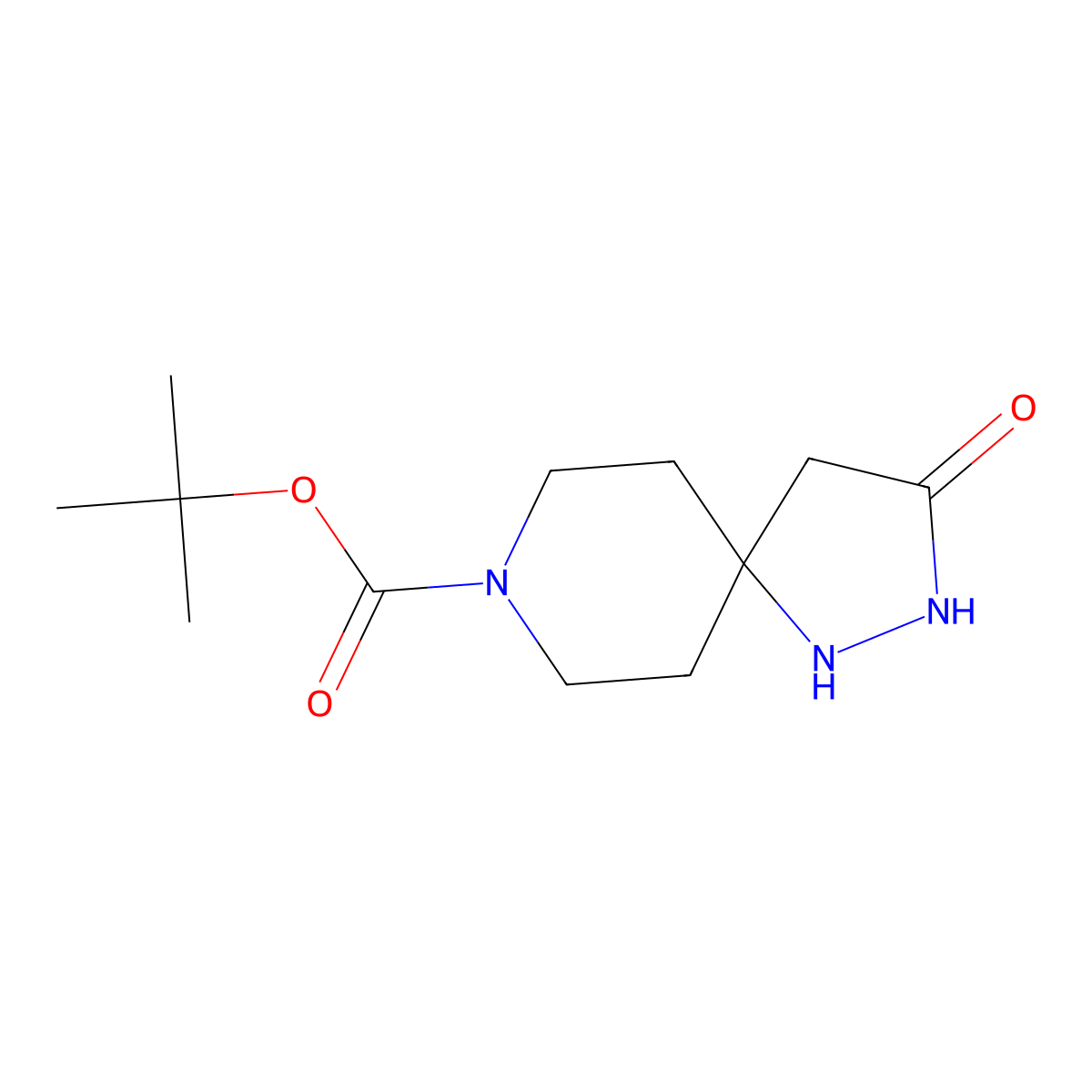 Tert-butyl 3-oxo-1,2,8-triazaspiro[4.5]decane-8-carboxylate molecular structure, CAS 561314-42-9