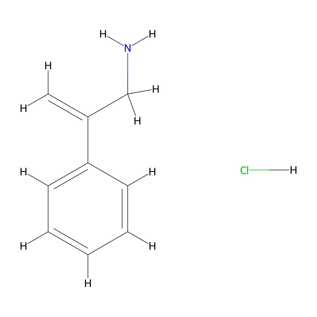 2-Phenylprop-2-en-1-amine hydrochloride molecular structure, CAS 56132-76-4