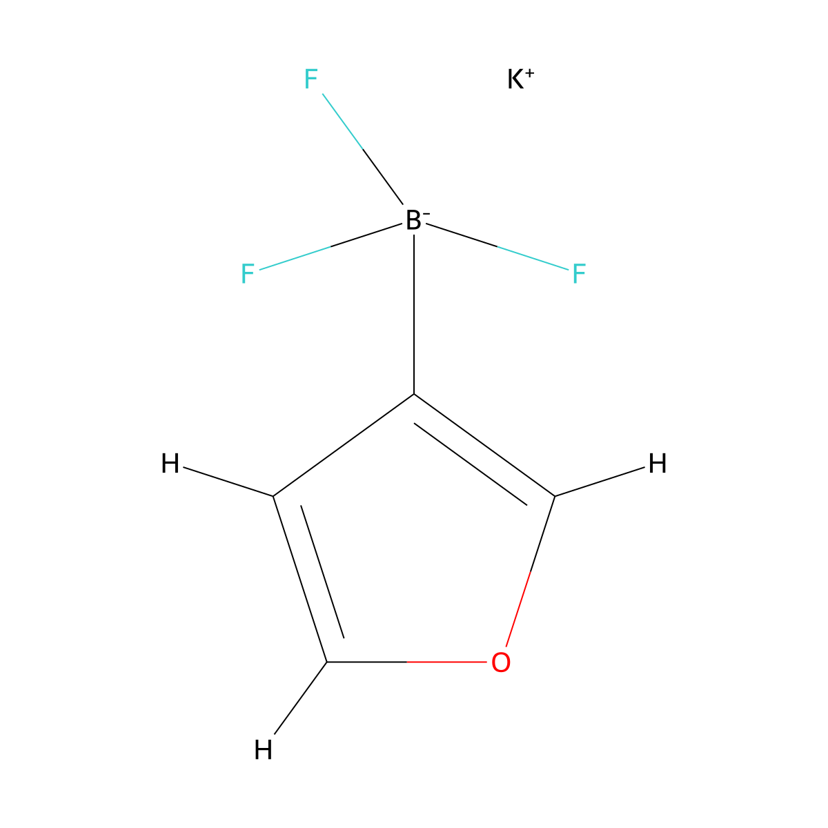 Potassium (furan-3-yl)trifluoroboranuide molecular structure, CAS 561328-68-5