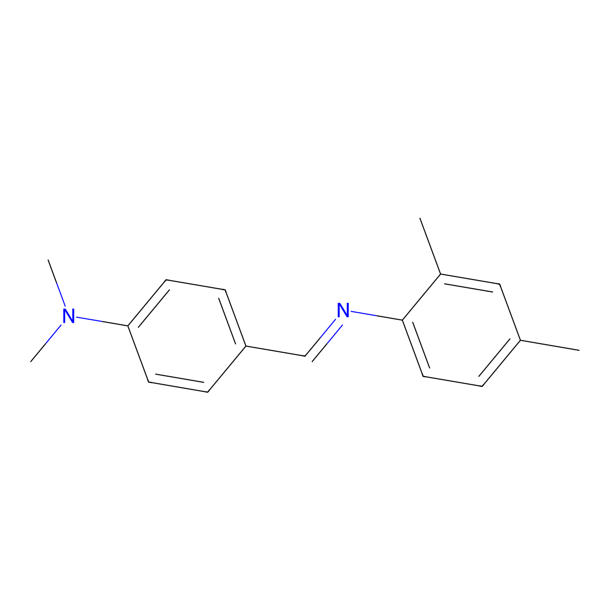 N,N-Dimethyl-alpha-(2,4-xylylimino)-para-toluidine molecular structure, CAS 56133-49-4