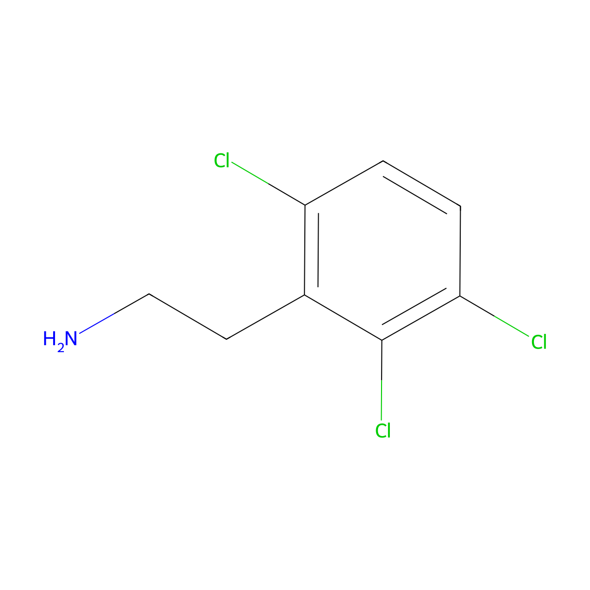 2,3,6-Trichlorobenzeneethanamine molecular structure, CAS 56133-87-0
