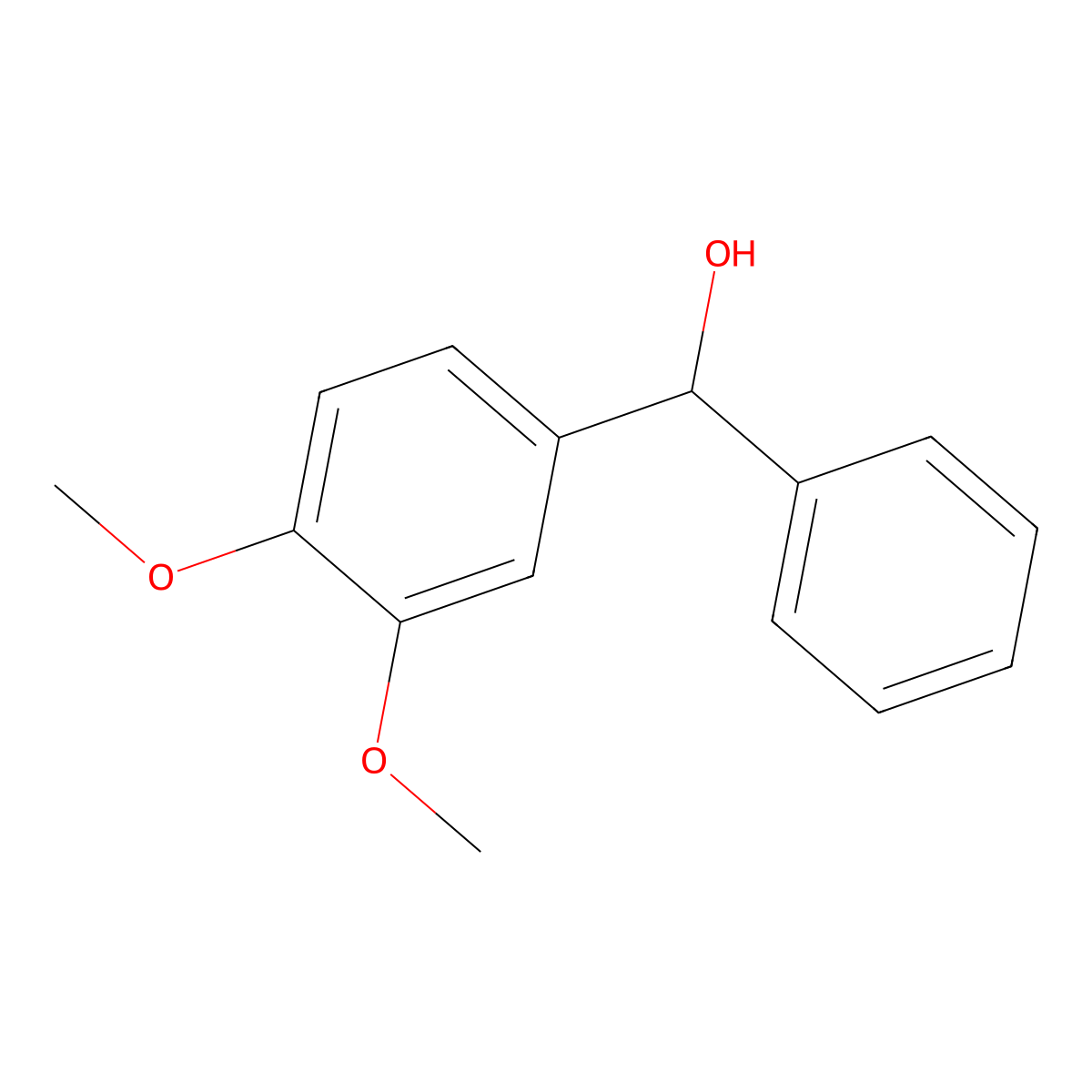 3,4-Dimethoxybenzhydrol molecular structure, CAS 56139-08-3