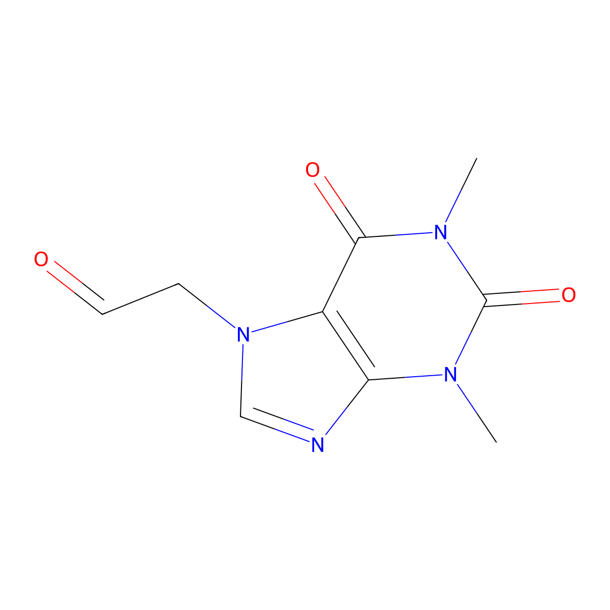 Theophylline-7-acetaldehyde molecular structure, CAS 5614-53-9