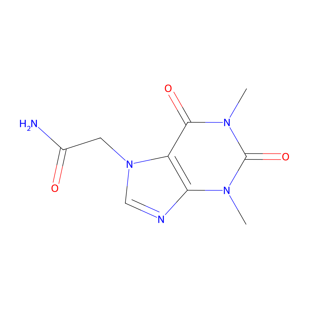 1,2,3,6-Tetrahydro-1,3-dimethyl-2,6-dioxo-7H-purine-7-acetamide molecular structure, CAS 5614-55-1