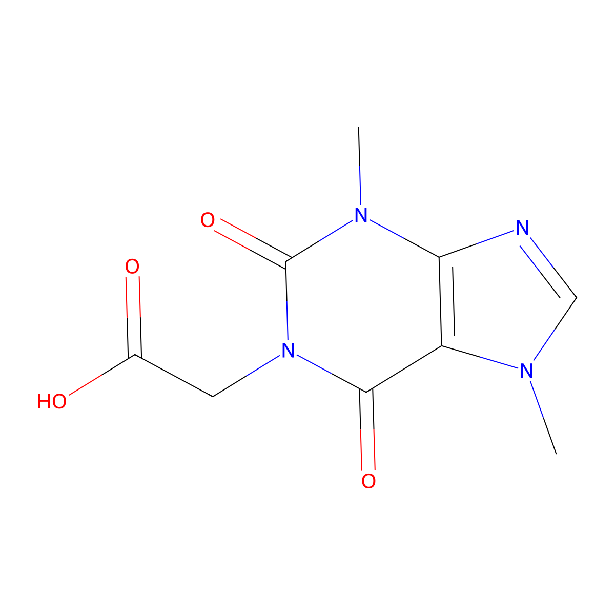 3,7-Dimethylxanthine-1-methanecarboxylic acid molecular structure, CAS 5614-56-2