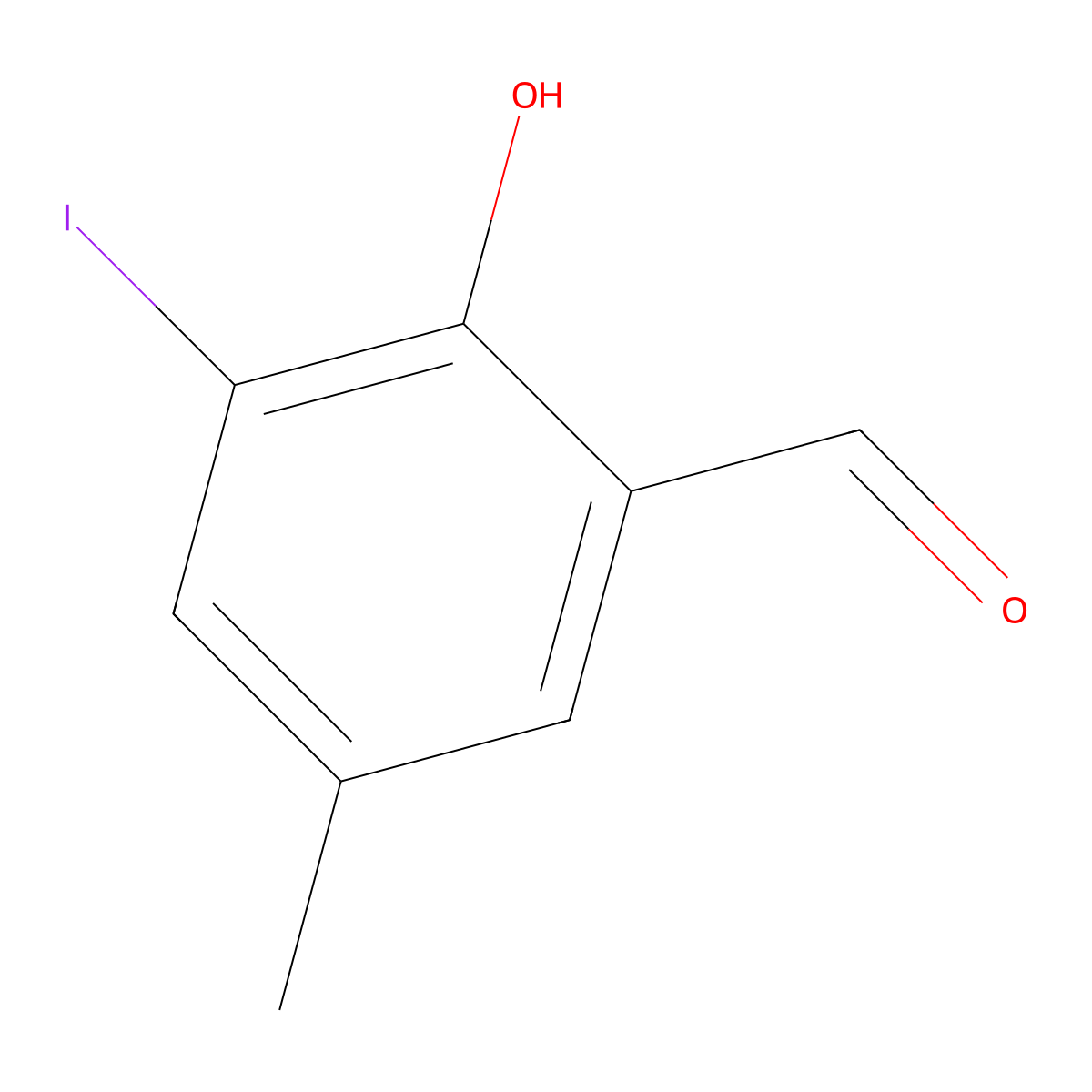 2-Hydroxy-3-iodo-5-methylbenzaldehyde molecular structure, CAS 56140-67-1