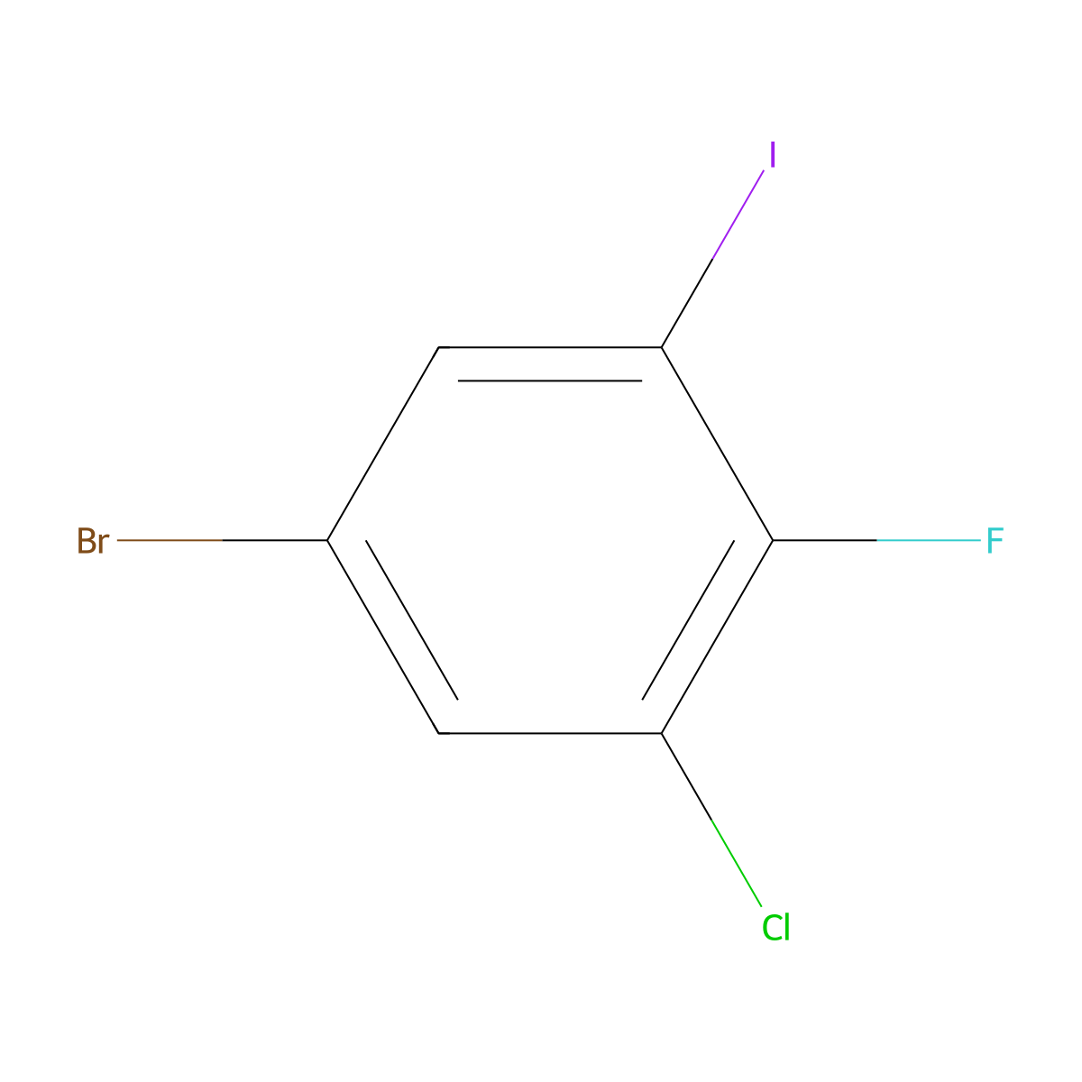 5-bromo-1-chloro-2-fluoro-3-iodoBenzene molecular structure, CAS 56141-12-9