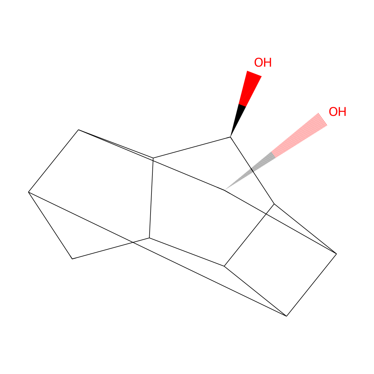 (8R,11S)-pentacyclo[5.4.0.0^{2,6}.0^{3,10}.0^{5,9}]undecane-8,11-diol molecular structure, CAS 56143-86-3