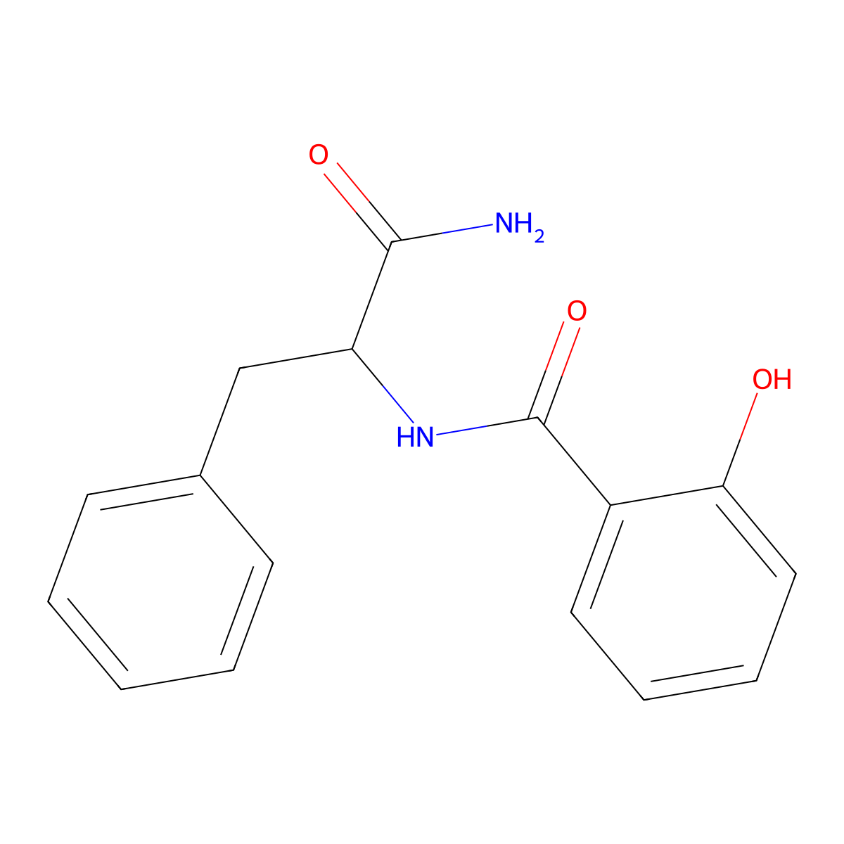 Benzenepropanamide, alpha-((2-hydroxybenzoyl)amino)- molecular structure, CAS 56146-06-6