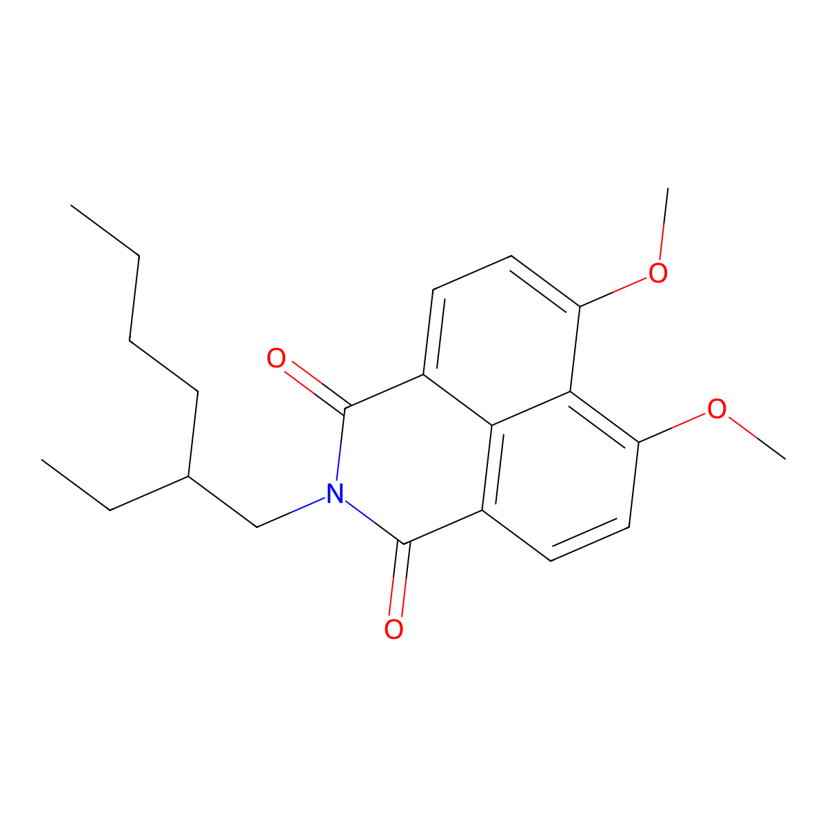 2-(2-ethylhexyl)-6,7-dimethoxy-1H-benz(de)isoquinoline-1,3(2H)-dione molecular structure, CAS 56148-88-0