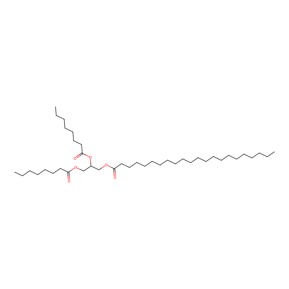 2,3-Bis((1-oxooctyl)oxy)propyl docosanoate molecular structure, CAS 56149-10-1