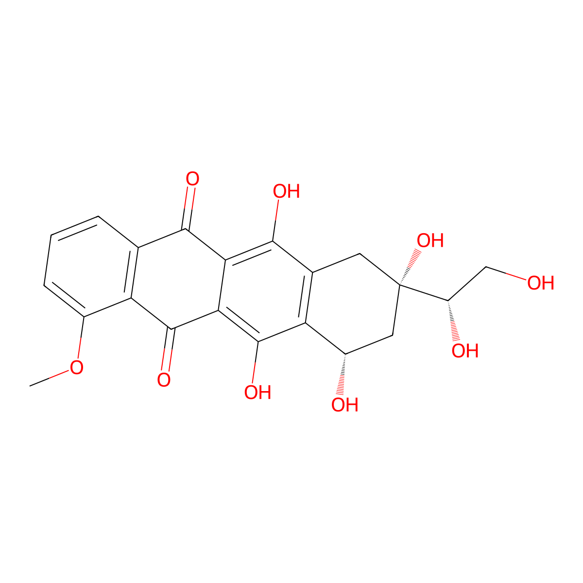 4'-Deoxydoxorubicinol 7-deoxyaglycone molecular structure, CAS 56149-23-6