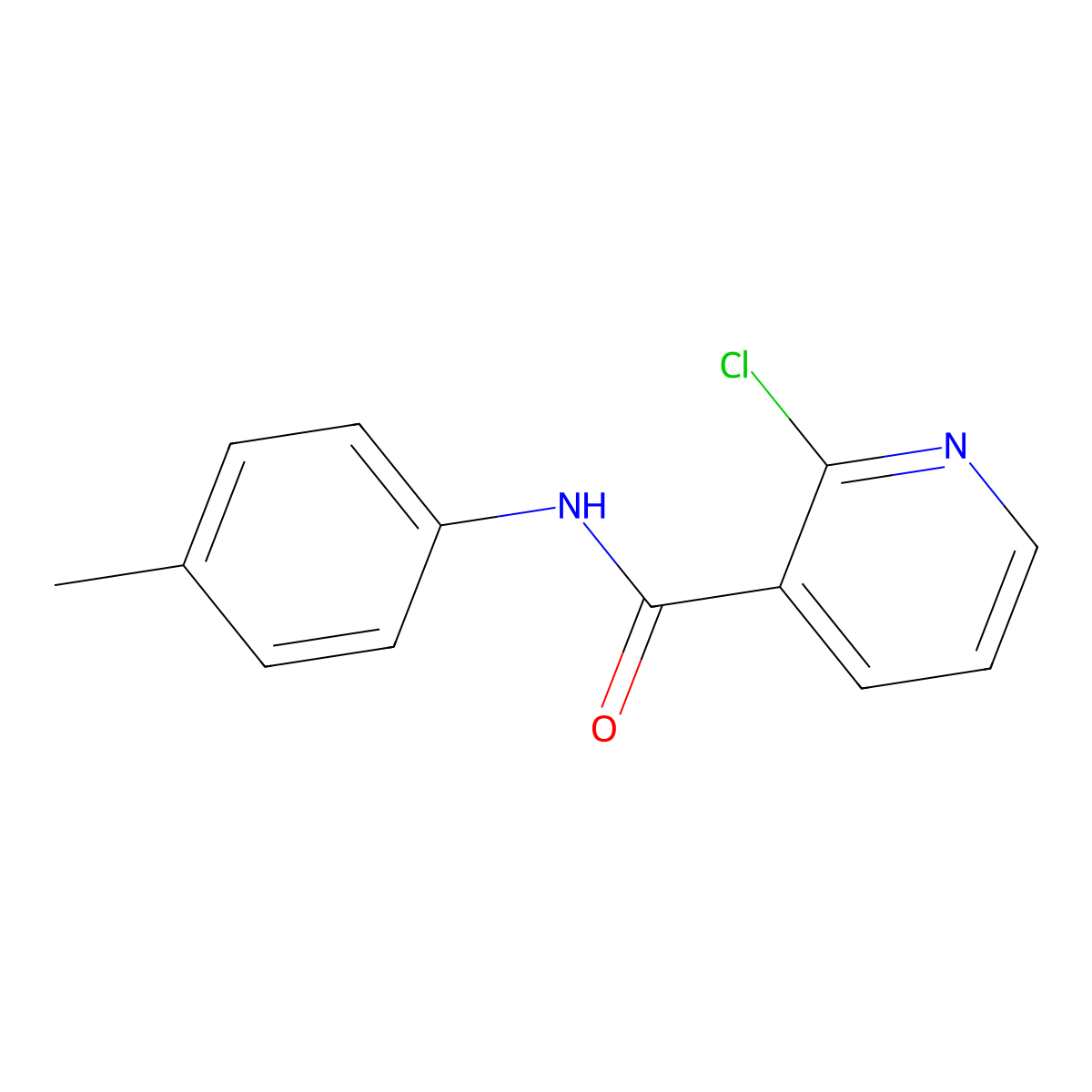 2-chloro-N-(4-methylphenyl)pyridine-3-carboxamide molecular structure, CAS 56149-24-7