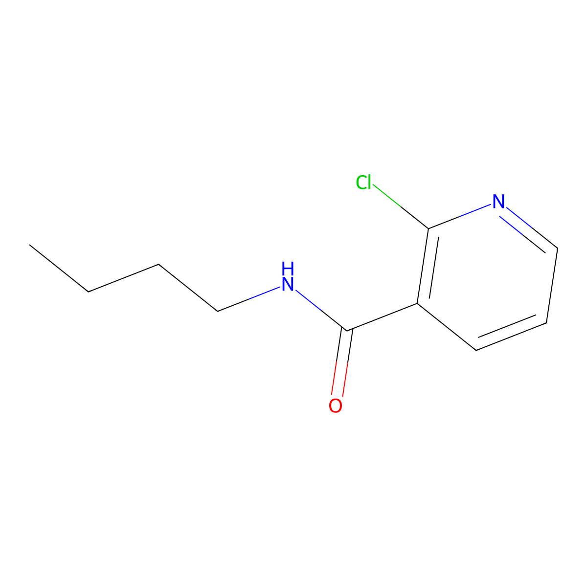 3-Pyridinecarboxamide, N-butyl-2-chloro- molecular structure, CAS 56149-32-7