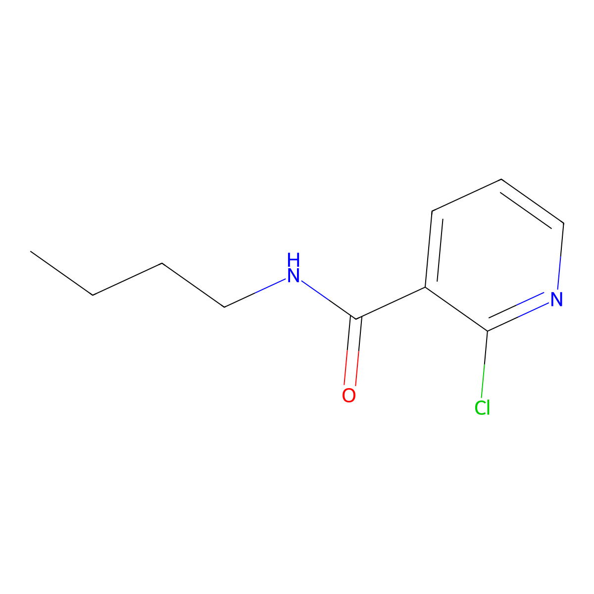 3-Pyridinecarboxamide, N-butyl-2-chloro- molecular structure, CAS 56149-32-7