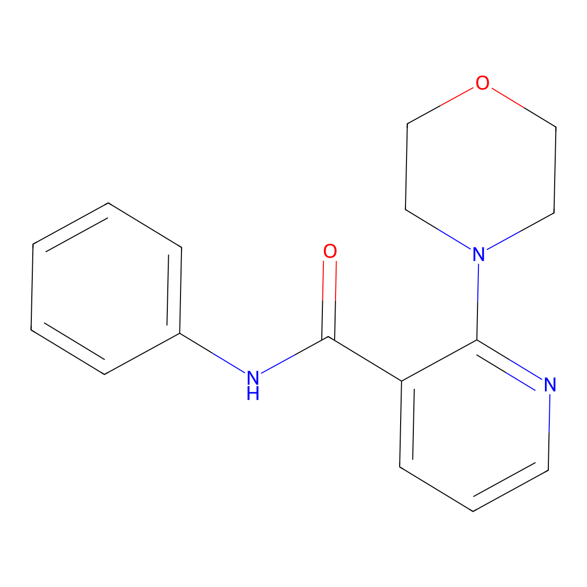 3-Pyridinecarboxamide, 2-(4-morpholinyl)-N-phenyl- molecular structure, CAS 56149-34-9