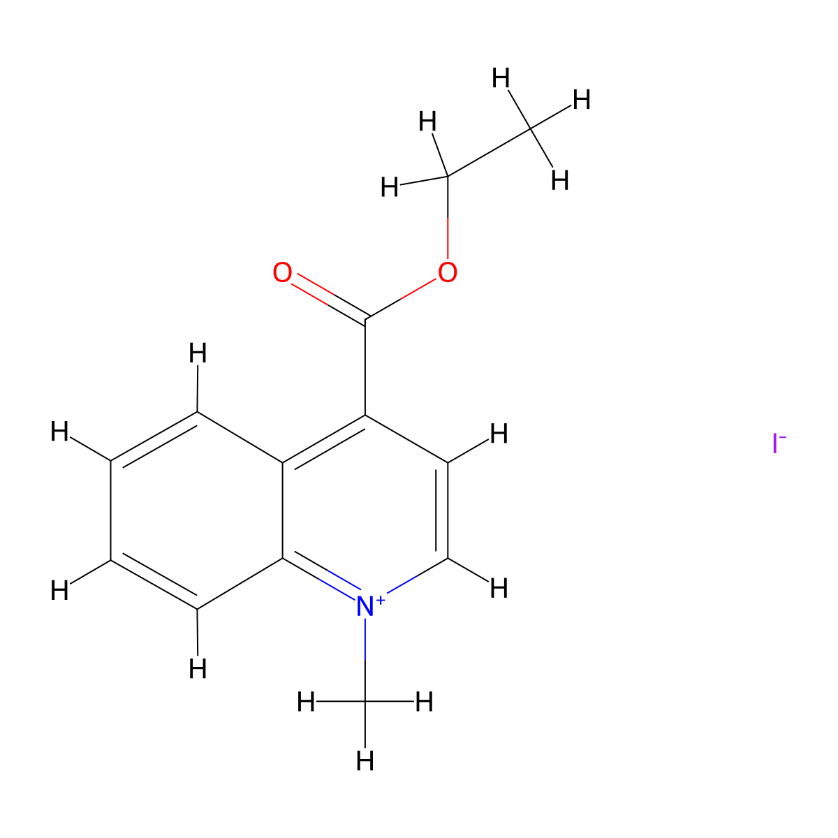 4-(Ethoxycarbonyl)-1-methylquinolin-1-ium iodide molecular structure, CAS 56153-32-3