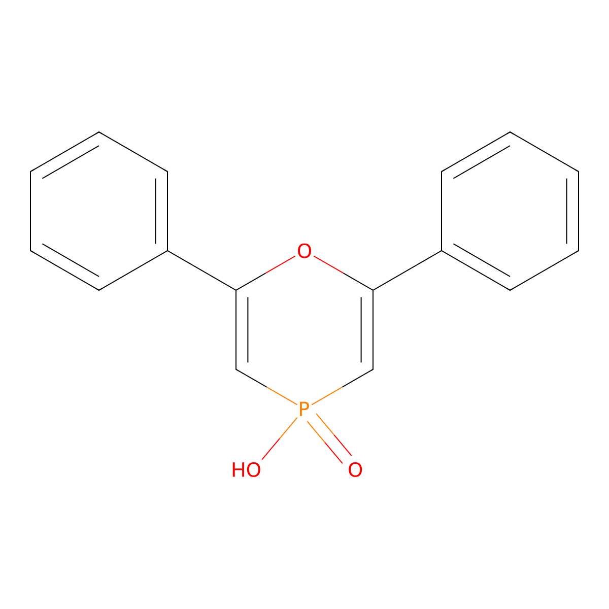 4-Oxo-2,6-diphenyl-4H-4lambda*5*-[1,4]oxaphosphinin-4-ol molecular structure, CAS 56153-45-8