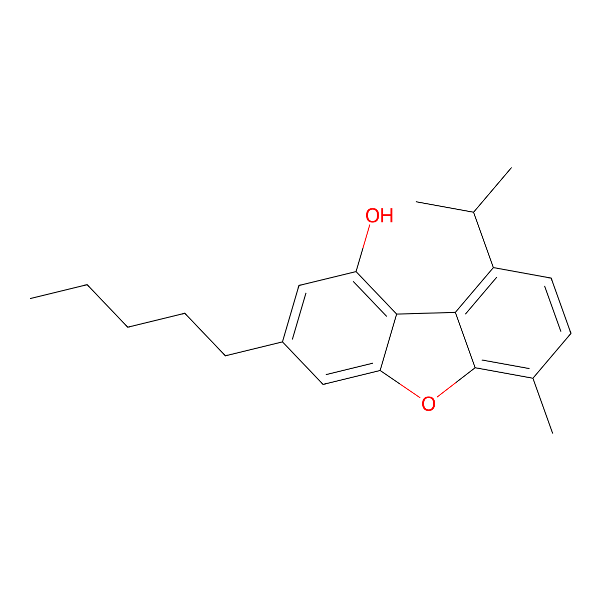 Cannabifuran molecular structure, CAS 56154-58-6