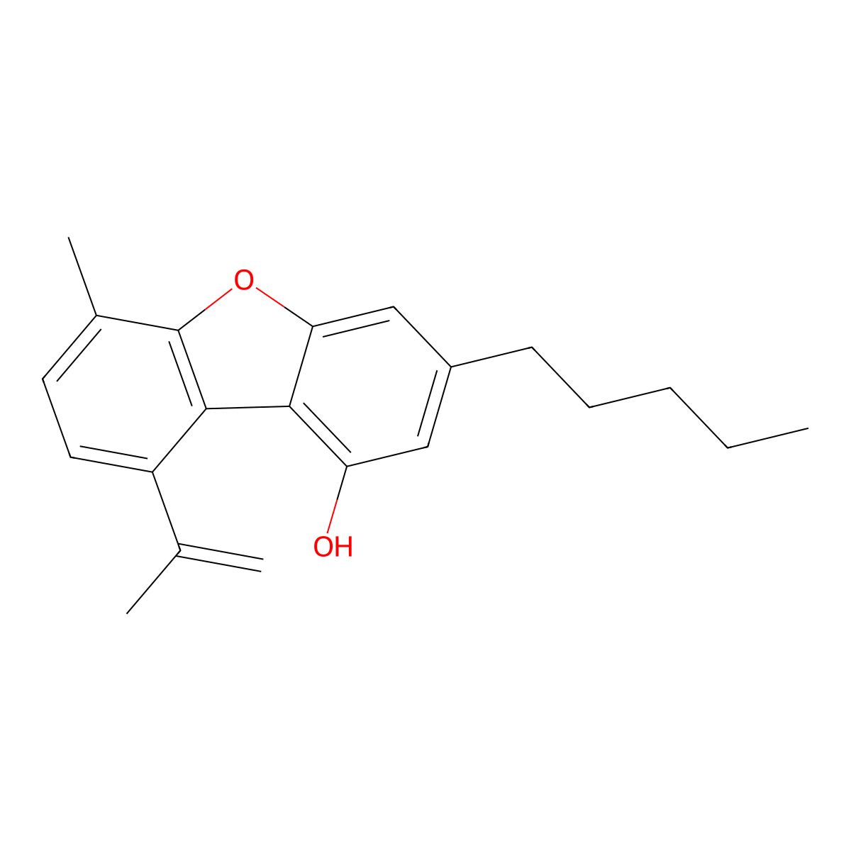 Dehydrocannabifuran molecular structure, CAS 56154-59-7
